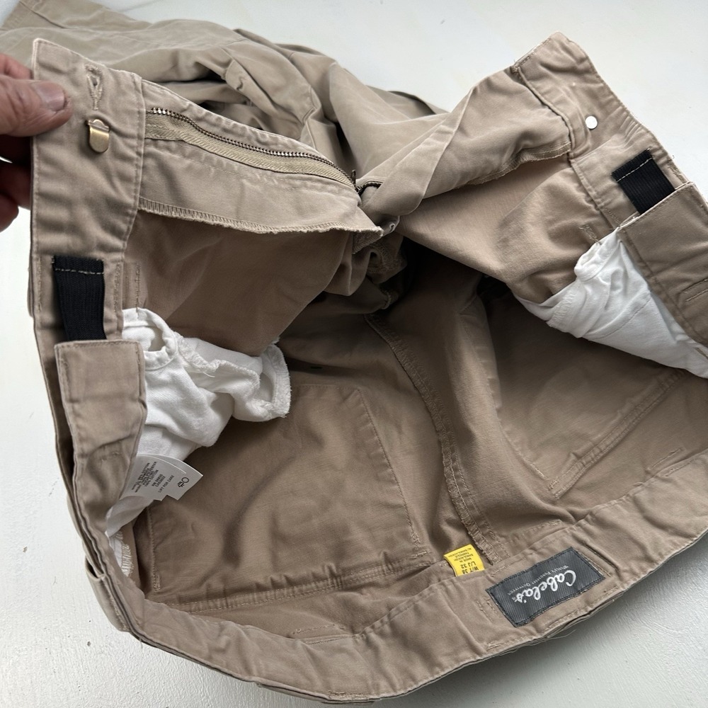 Cabela's Cargo Pants Mens 38x32 Khaki Beige Elastic Waist Cotton Stretch - Picture 11 of 12